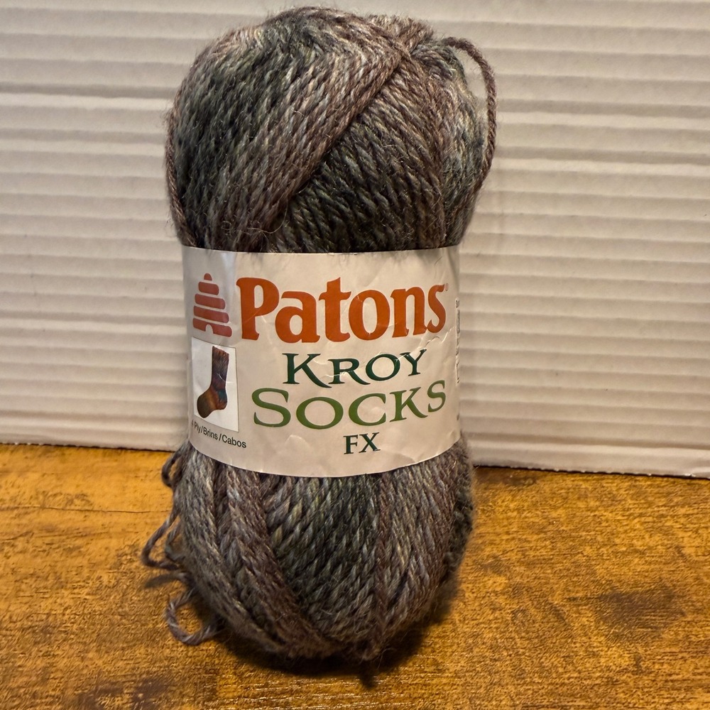 Patons Kroy Socks FX Yarn Camo Colors Washable Wool Blend 1.75oz 166yds Knitting